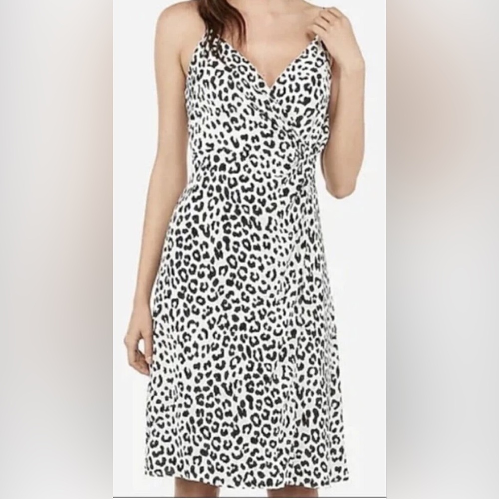 Express Black and White Lepoard Print Dress Women's Size S